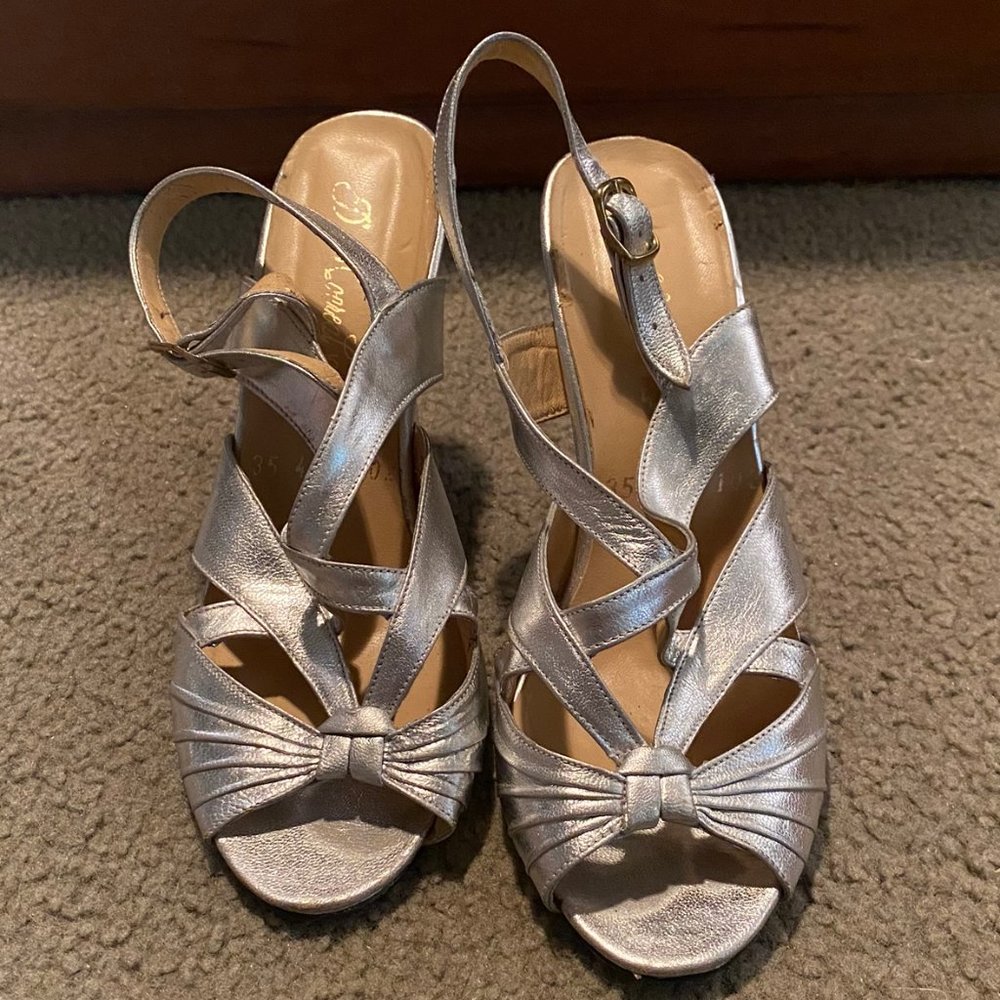 Silver Open Toe Heels